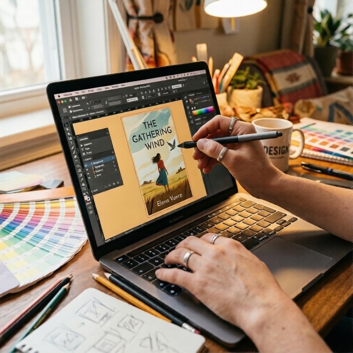 Designing a book cover layout